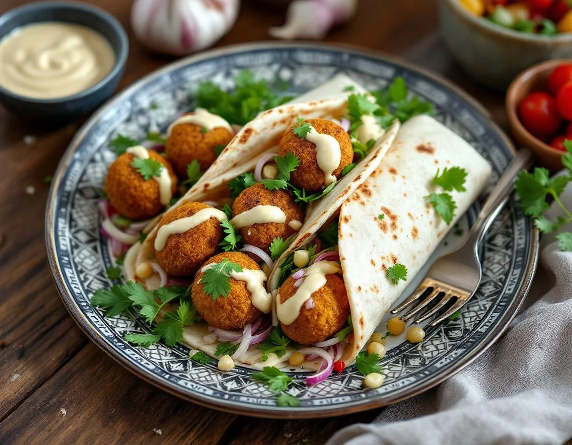 Falafel Wrap with Tahini Sauce